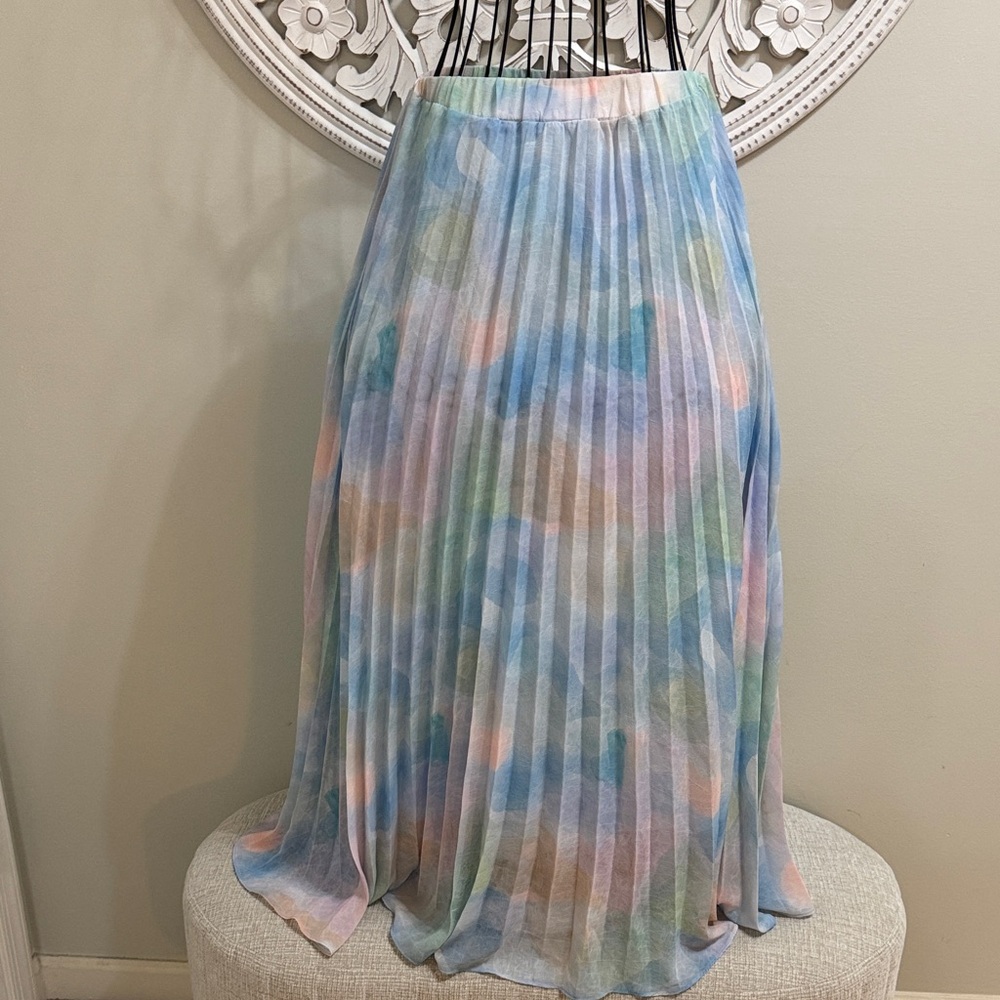 FRNCH Pastel Pleated A-Line Skirt